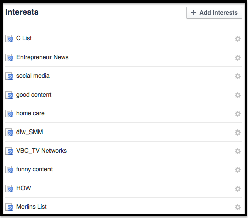 Facebook Interest Lists